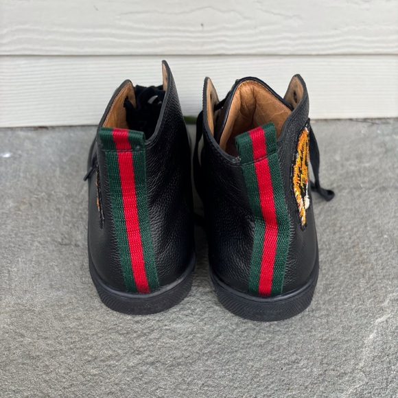 Gucci Tiger Embossed Leather High Tops - Picture 4 of 14